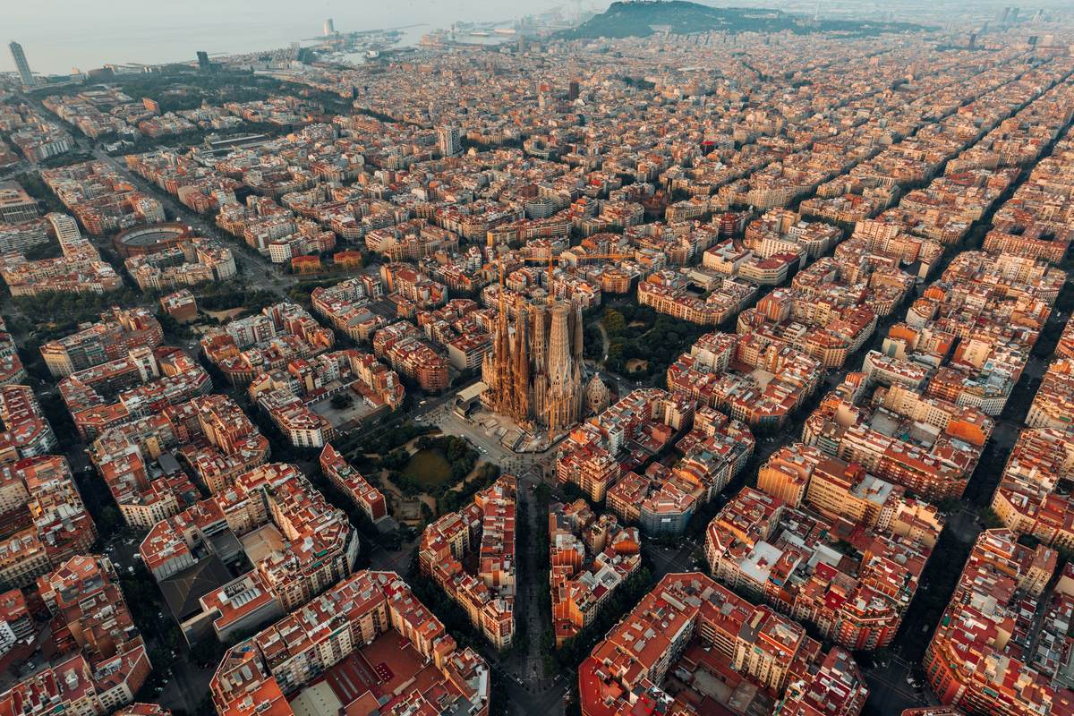 Vue aérienne Eixample Barcelone